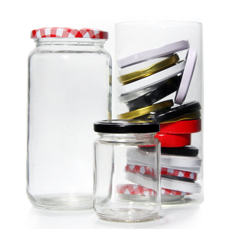 Voedingsmiddelen Ronde Transparante 25 ml tot 1000 ml Jam Honing Jelly Glasopslagpot Met Metalen Luchtdicht Deksel