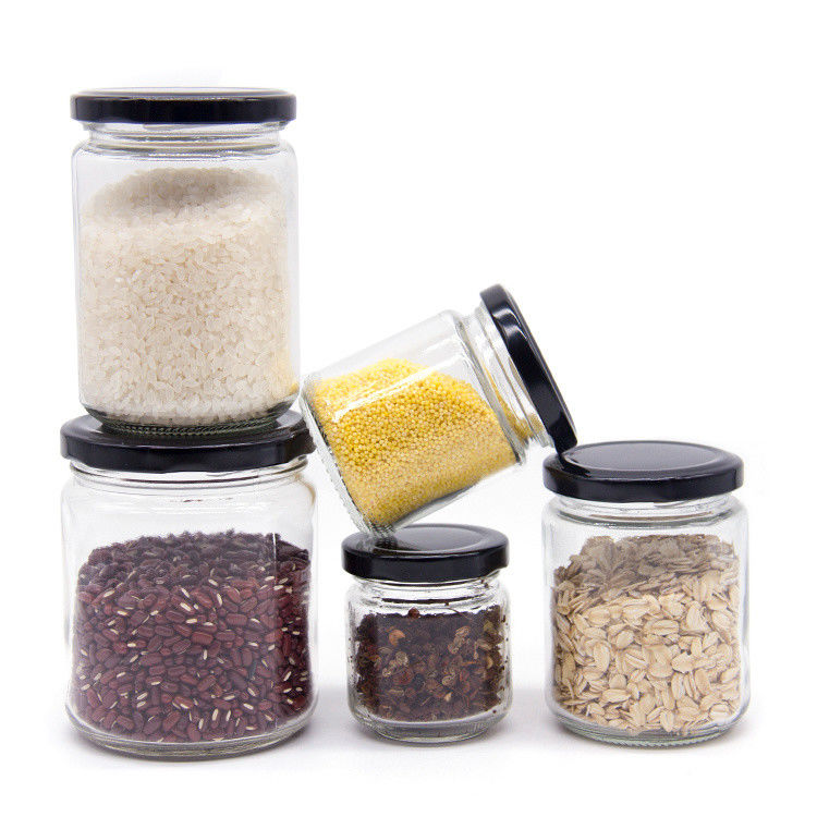 Voedingsmiddelen Ronde Transparante 25 ml tot 1000 ml Jam Honing Jelly Glasopslagpot Met Metalen Luchtdicht Deksel