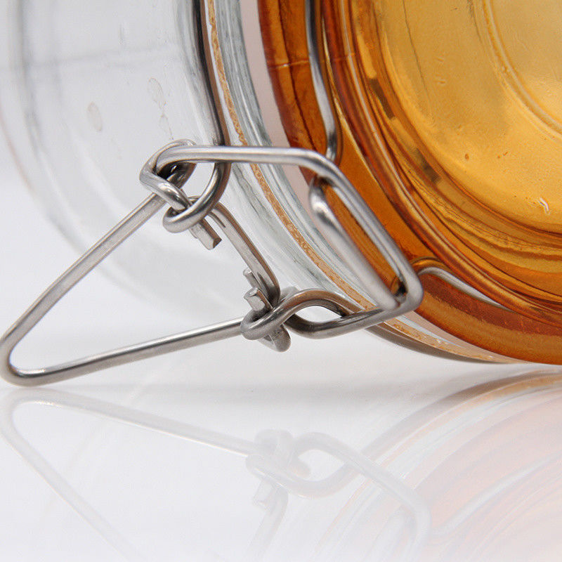 Hoogwaardige groothandel 150 ml 200 ml 250 ml ronde glasopslagpot voor honingjam augurken met hoge deksel