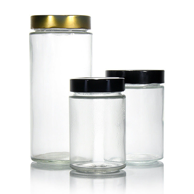Private label 380Ml 500Ml 750Ml 1L cilindrische honingpot glaspot met tinplate deksel
