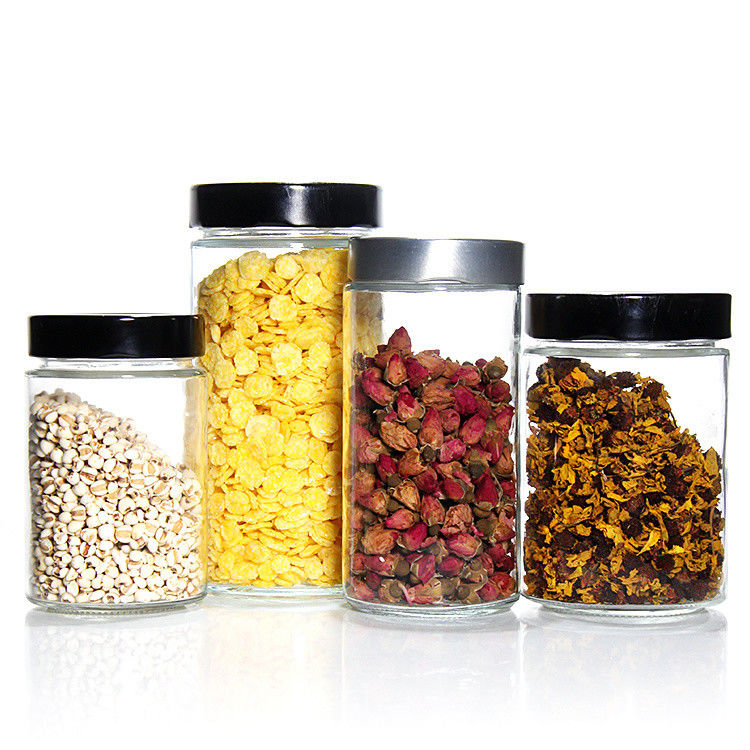 Private label 380Ml 500Ml 750Ml 1L cilindrische honingpot glaspot met tinplate deksel