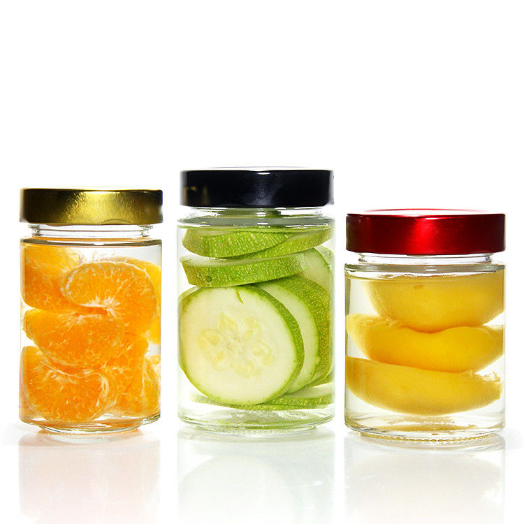 Groothandel 750Ml 1000Ml Grote grootte Ronde rechtstrijke vriezerGlaspot met metalen deksel