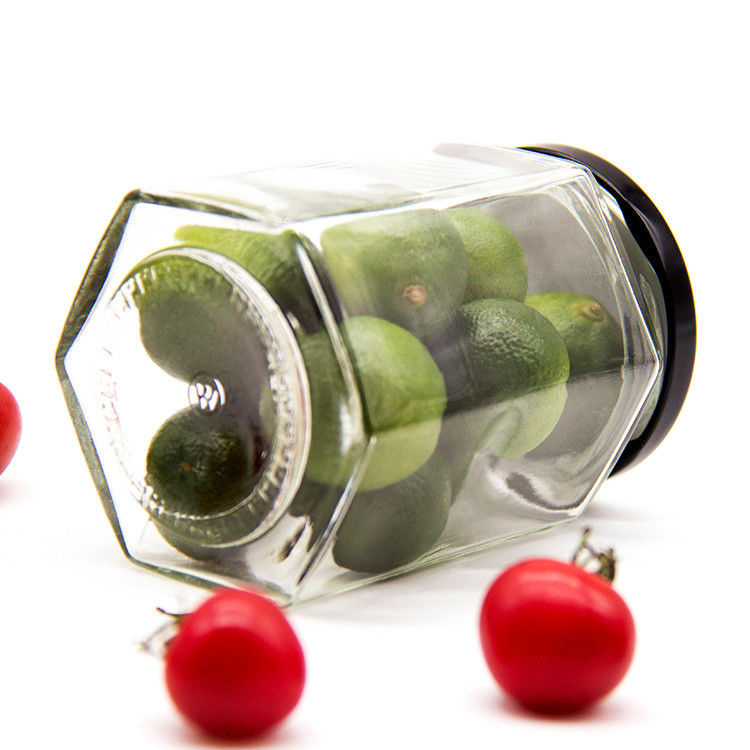 300 ml 200 ml 100 ml Groothandel Hexagon Glas Mason Jar Jam Jar Honing Jar Met Metalen Schroef Deksel
