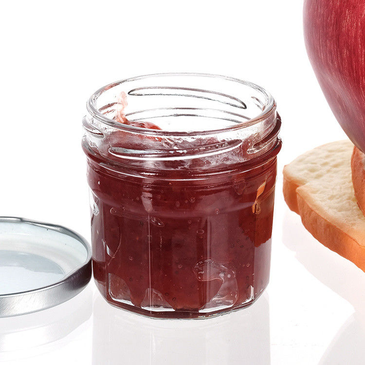 Goedkope verschillende capaciteit Hoog verzegelde ronde vorm helder glas pot Jam opslagpot