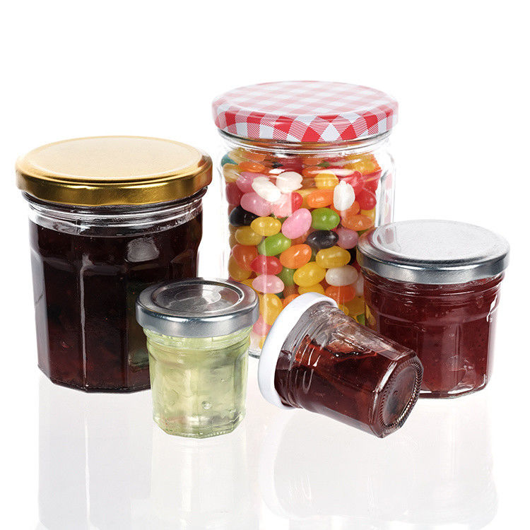 Goedkope verschillende capaciteit Hoog verzegelde ronde vorm helder glas pot Jam opslagpot
