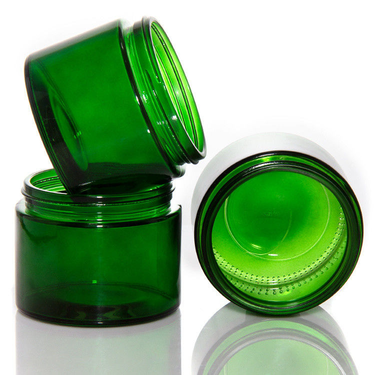 Leeg groen gekleurd helder glas kaars potten met deksel ODM
