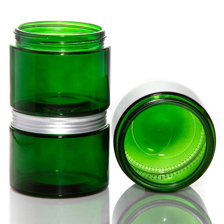 Leeg groen gekleurd helder glas kaars potten met deksel ODM