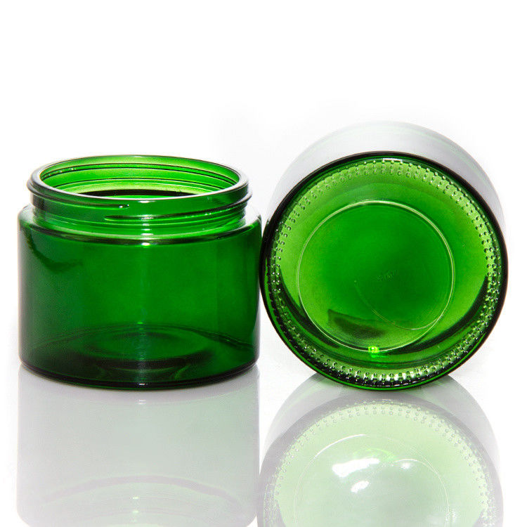 Leeg groen gekleurd helder glas kaars potten met deksel ODM