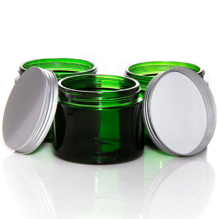 Leeg groen gekleurd helder glas kaars potten met deksel ODM