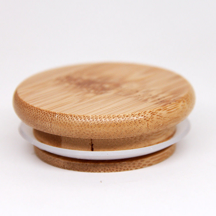 Eco-vriendelijke herbruikbare mason jar deksels bamboe houten thee koffiebeker deksel 70 mm grootte deksels met stro gat
