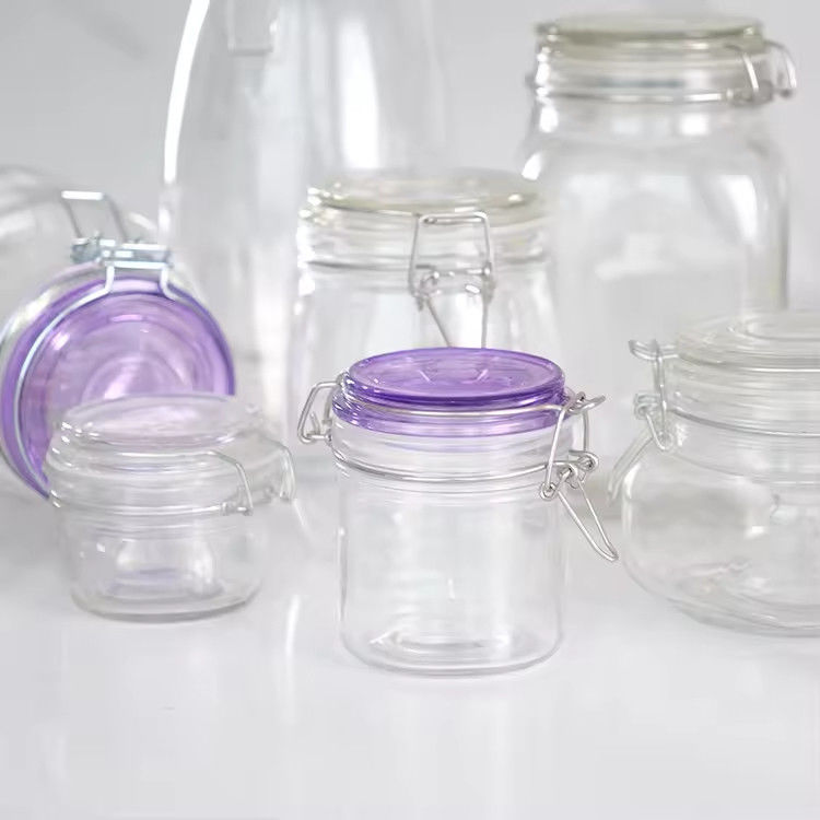 Populair Groothandel 100ml 180ml 280ml Food Grade Ronde Honing Glas Jar Met Clip Cover