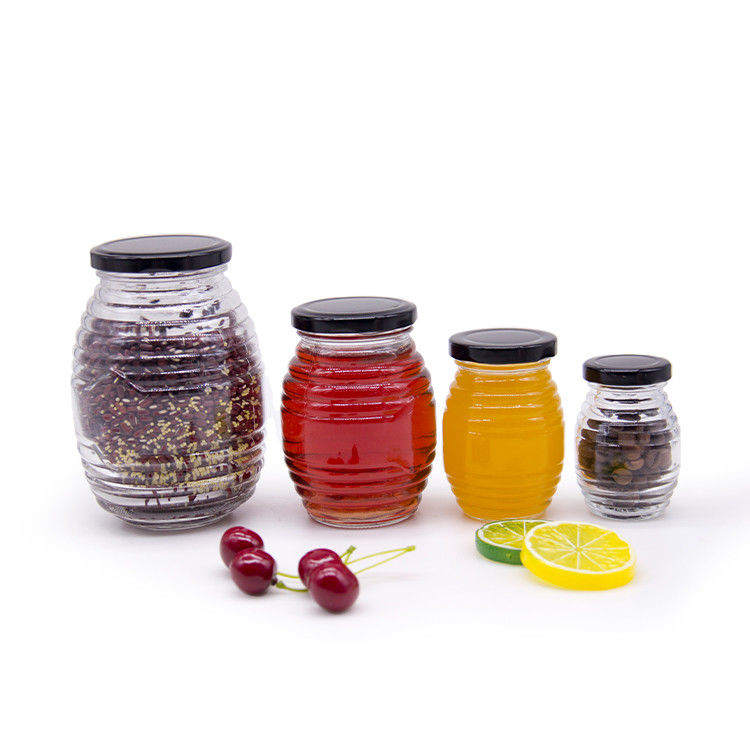 Custom Label Hexagon Shape 100ml 180ml 380ml Honing Jam Glas Jar Voor Honing Olijfolie