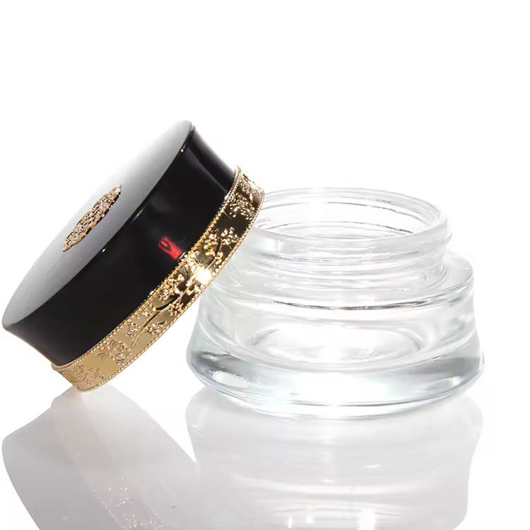 Cosmetica Gezichtscrème Glaspot 50ml En Glasverpakking Ronde Bevroren Glasfles Kwaliteit Op maat 5g 10g 15g