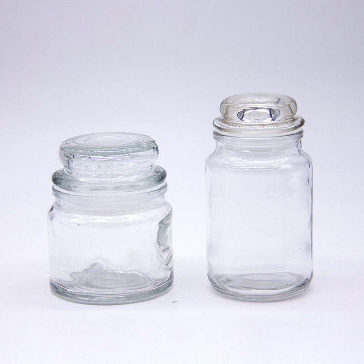 Voedselopslag Rechthoekig Rond Helder Glas Koffie Koffiebonen Jar Met Diep Deksel