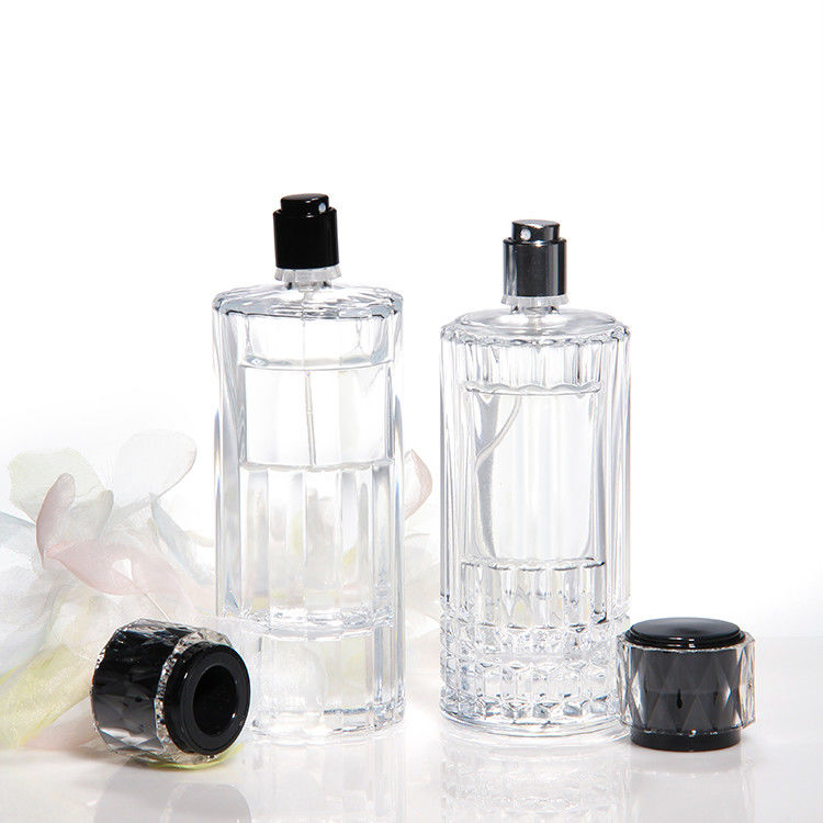 Custom Logo Elegance Gesneden Decor Leeg 50ml Glasfles Luxe Parfumfles