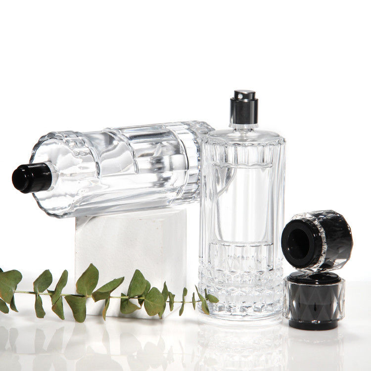 Custom Logo Elegance Gesneden Decor Leeg 50ml Glasfles Luxe Parfumfles