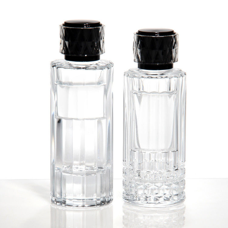 Custom Logo Elegance Gesneden Decor Leeg 50ml Glasfles Luxe Parfumfles