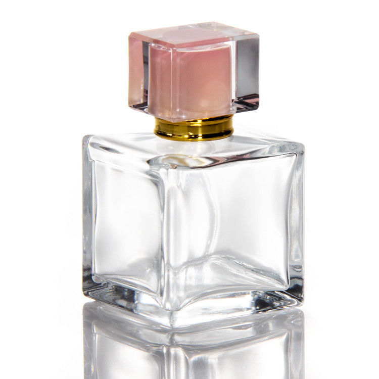 30 ml 50 ml 100 ml Vierkante zeshoekige parfumflessen kristallen dop met pompspuit op glazen fles