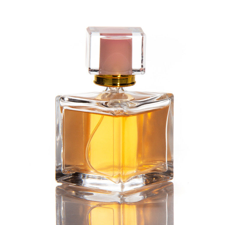 30 ml 50 ml 100 ml Vierkante zeshoekige parfumflessen kristallen dop met pompspuit op glazen fles