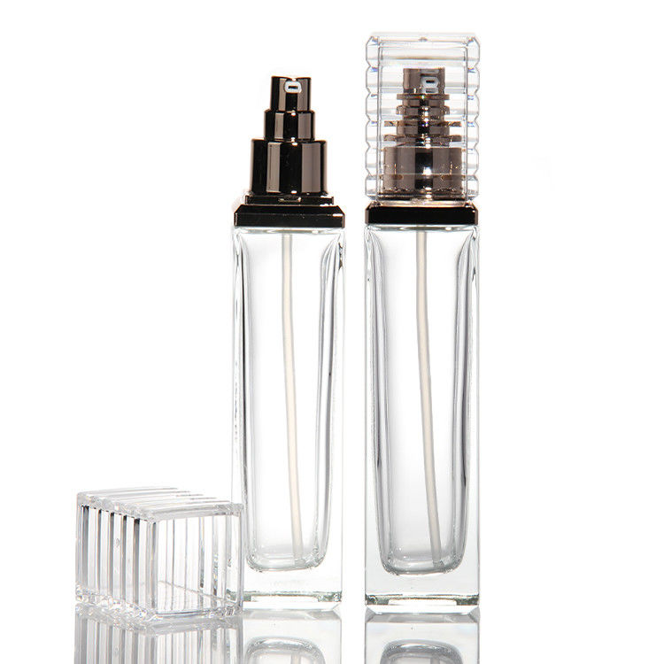 30 ml 50 ml 80 ml 100 ml doorzichtige glazen pompfles voor serum essentiële olie parfum lotion