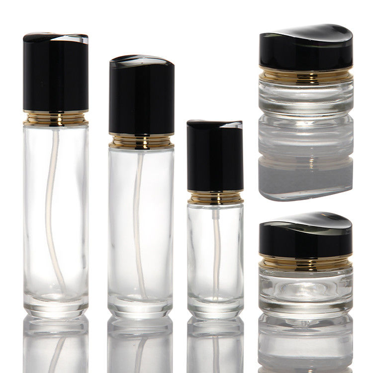 Luxe 100 ml 120 ml 200 ml glazen lotion flessen cosmetische parfum olie crème lotion transparante dikke wand