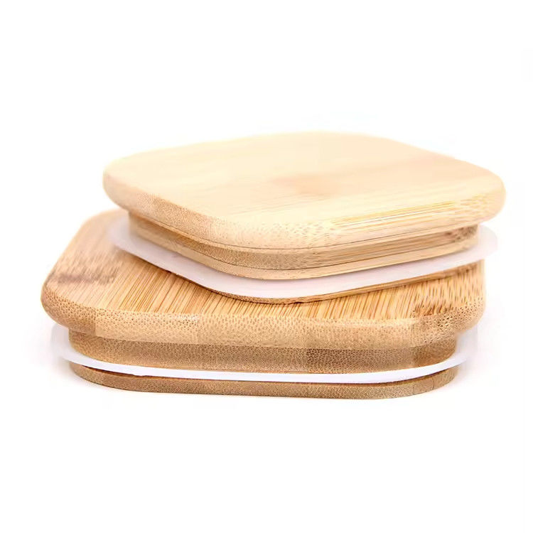 Fabriek Custom Logo Solid Hout Fles Houten Ronde Vierkante Mug Cup Lid Bamboe Cover Voor pot