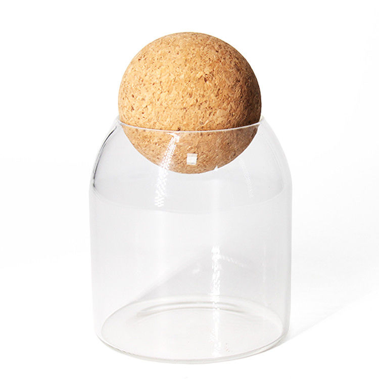 Gepersonaliseerde 500 ml luchtdichte hoge borosilicaat pot met kurk deksel