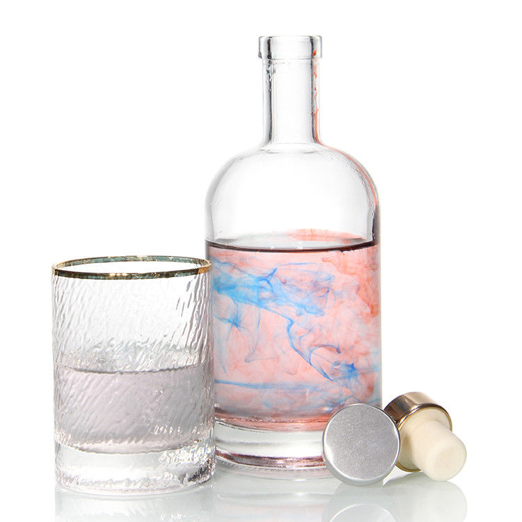 Doorzichtige glazen flessen voor wijndranken Drink met kurkstopper luchtdicht deksel flessen leverancier 500 ml 750 ml