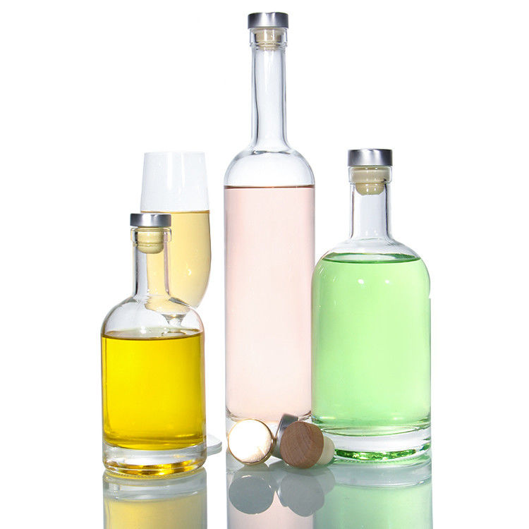 Doorzichtige glazen flessen voor wijndranken Drink met kurkstopper luchtdicht deksel flessen leverancier 500 ml 750 ml