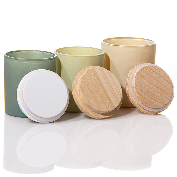 Luxe Custom 8oz 10oz 14oz Frosted Clear Matte Wit Zwart Kleur Container Glas Kaars Jar