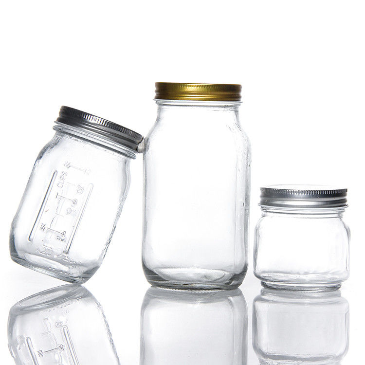Goedkope prijs Ronde 180 ml 280 ml 380 ml 500 ml voedselpakket Glas Mason potten met schroef deksel