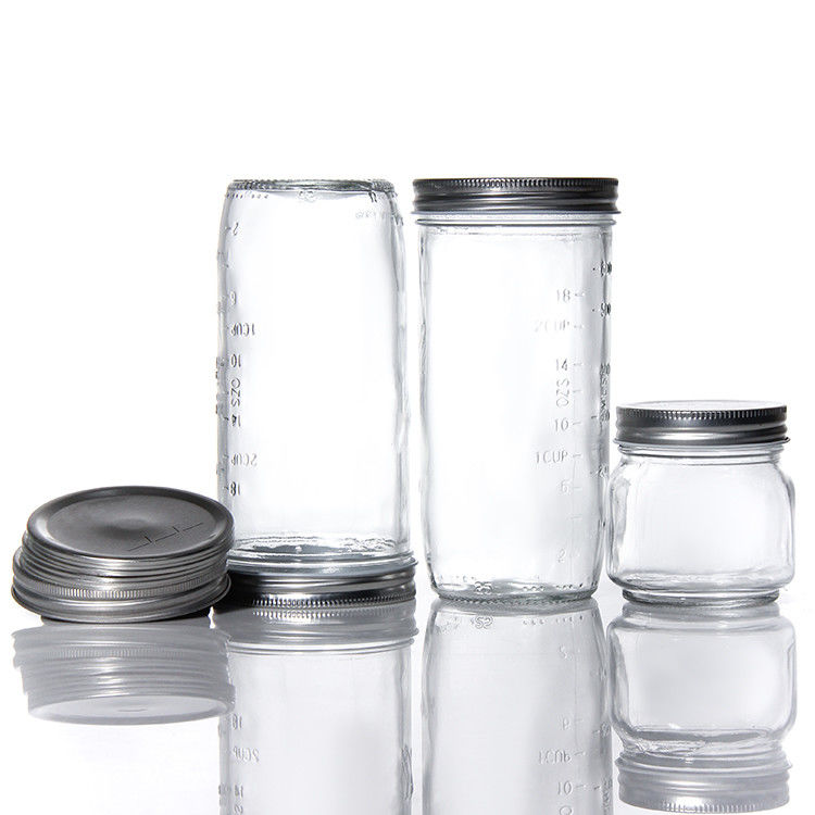 Goedkope prijs Ronde 180 ml 280 ml 380 ml 500 ml voedselpakket Glas Mason potten met schroef deksel