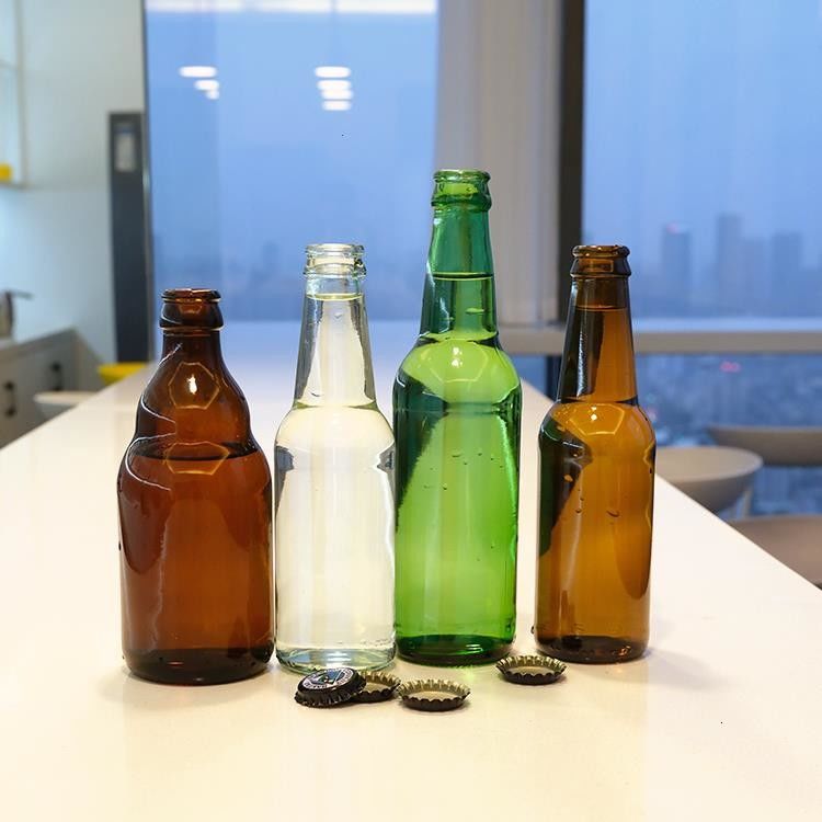 Hoge kwaliteit groen Amber Bier Glasfles Helder Warm Stampen Drank voor Bier