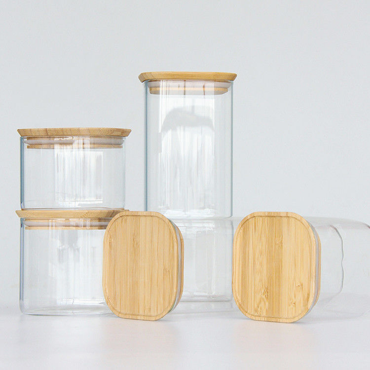 Op maat gemaakte vierkant 370ml 500ml 730ml Honingopslag Glas Voedsel Jar Jar Voor opslag