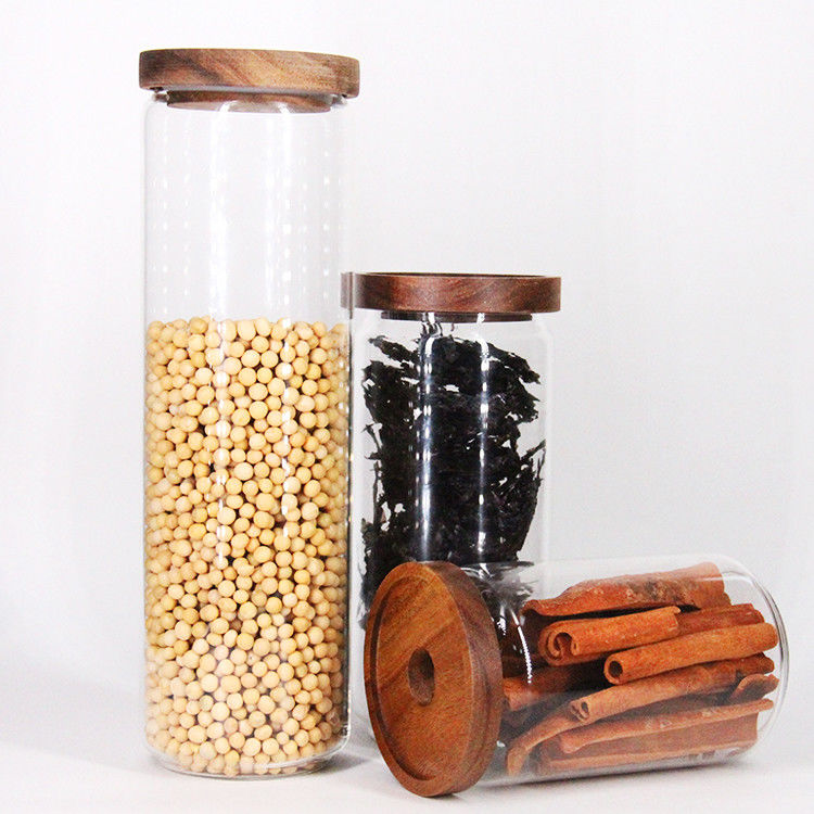 Hoogwaardige decoratieve voedsel glasopslagpot voor het opslaan van chocolade koffie snoep met kurk