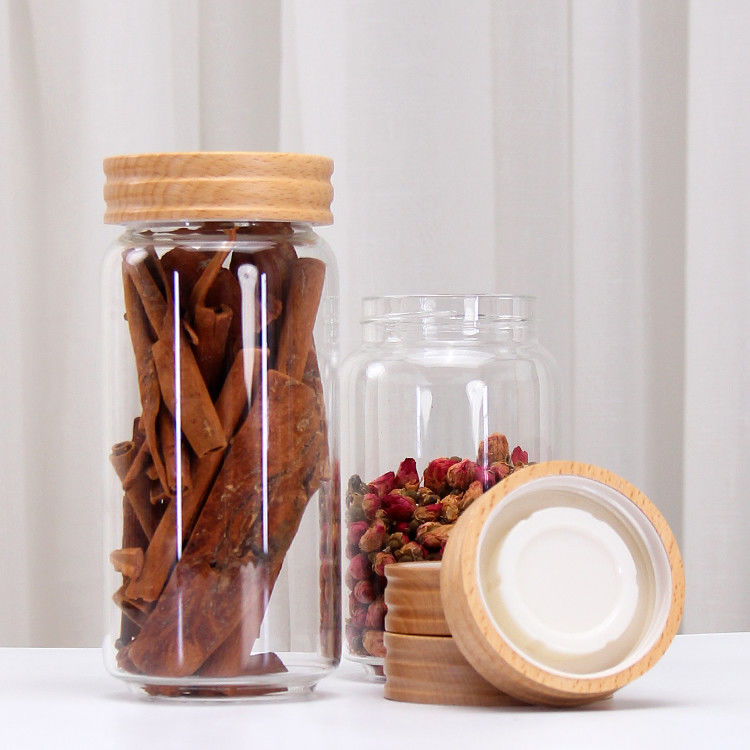 Veel verschillende maten glas borosilicaat lege opslagpot schroefdraad glazen potten met schroef deksel