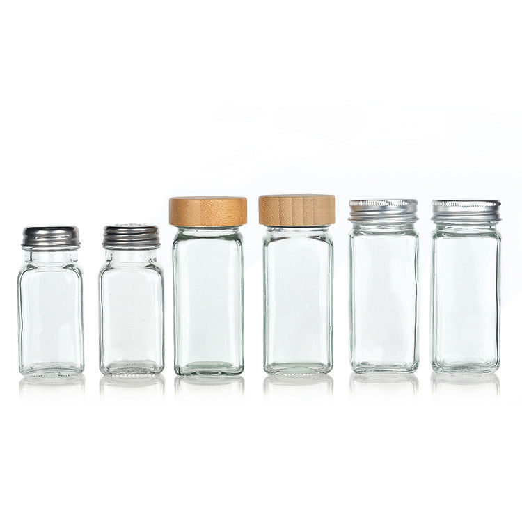 Glas kruidenpotten Kruidenopslagflessen met opvouwbare trechter Keuken Bbq gereedschap Kruiden & kruiden gereedschappen