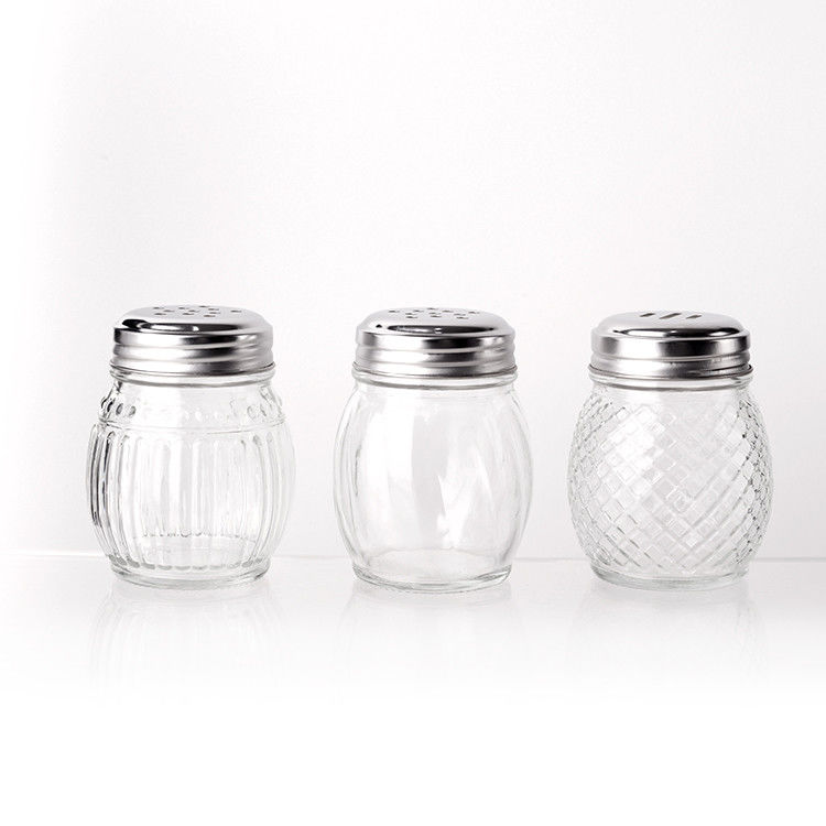 Aanpasbaar logo verschillende stijlen 40Z 8OZ glazen kruidenpotten met shakertoppen deksels voor kruiden