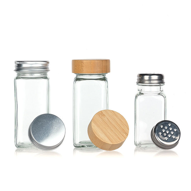 Keuken Huishoudelijk Ruimte opslag potten 4 oz kruiden fles Glas kruiden pot met verschillende deksel
