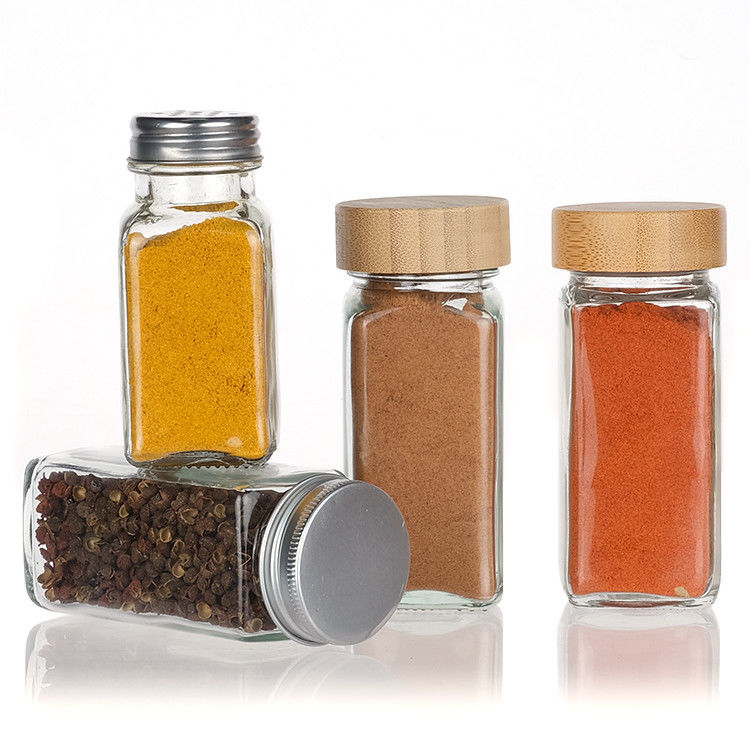 Keuken Huishoudelijk Ruimte opslag potten 4 oz kruiden fles Glas kruiden pot met verschillende deksel