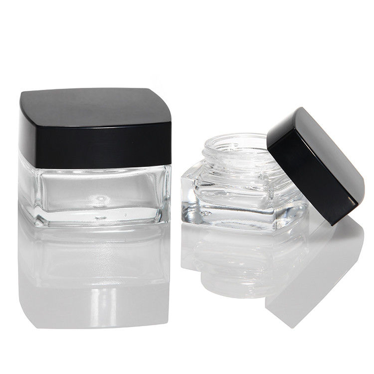 Lege cosmetische fles Verpakking 30 ml 50 ml 100 ml Mat glas huidverzorgingscrème pot met zwart-wit deksel