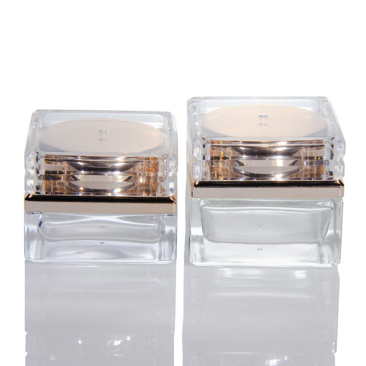 Persoonlijke lege glazen fles met deksel van rozengoud 5 ml-50 ml luxe gezichtslotion cosmetische containers