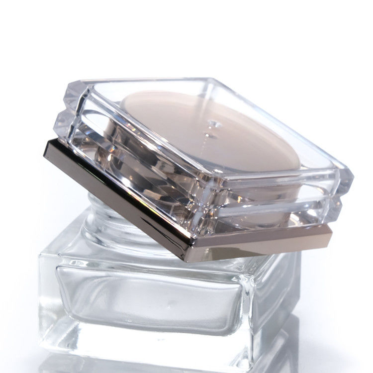 Persoonlijke lege glazen fles met deksel van rozengoud 5 ml-50 ml luxe gezichtslotion cosmetische containers