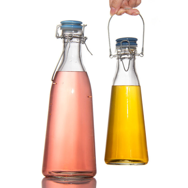 Leeg 250 ml 500 ml 750 ml glazen fles met makkelijk schommelend kapje voor drankjes sap bier wodka whisky
