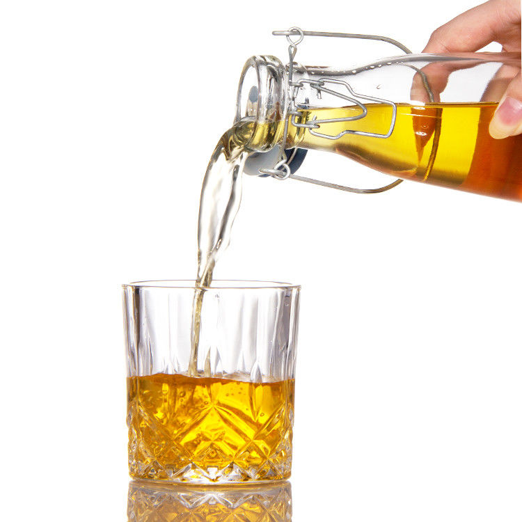 Leeg 250 ml 500 ml 750 ml glazen fles met makkelijk schommelend kapje voor drankjes sap bier wodka whisky