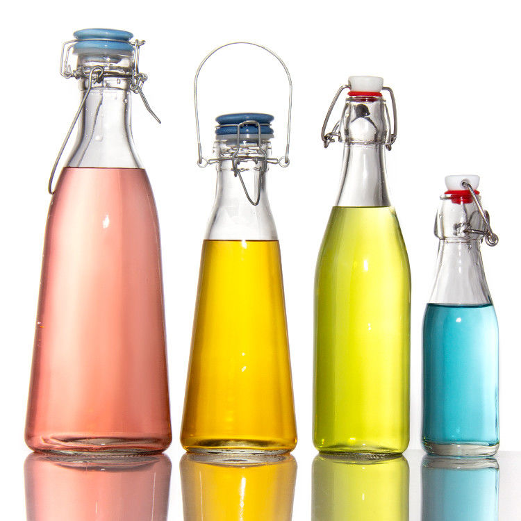 Leeg 250 ml 500 ml 750 ml glazen fles met makkelijk schommelend kapje voor drankjes sap bier wodka whisky