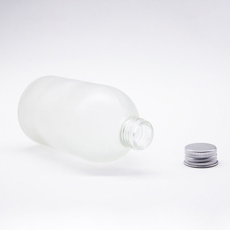 Aanpassing Flask Glasfles 200ml Plat Glas Koffiedrank Koffiedrank Flessen Met Aluminium Kap