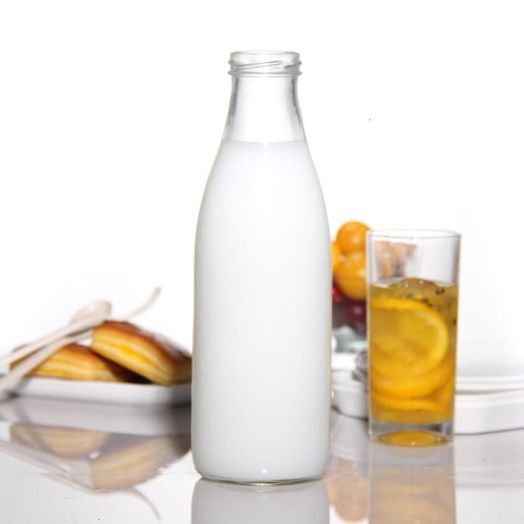 Loodvrije Franse ronde 25 oz 32 oz glazen verse melkflessen voor ijsdranken