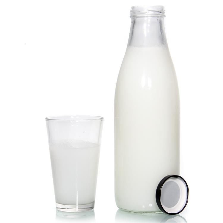 Loodvrije Franse ronde 25 oz 32 oz glazen verse melkflessen voor ijsdranken