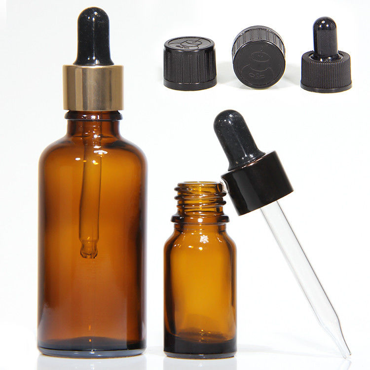 Luxe 1 oz 2 oz 20 ml 30 ml 50 ml Cosmetische lege platte schouder Serum essentiële olie glas dropper fles
